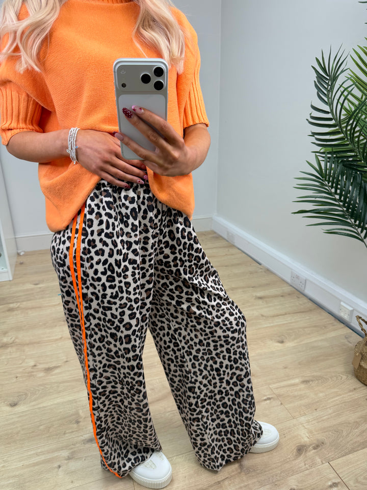 Jaz Leopard Joggers - Orange