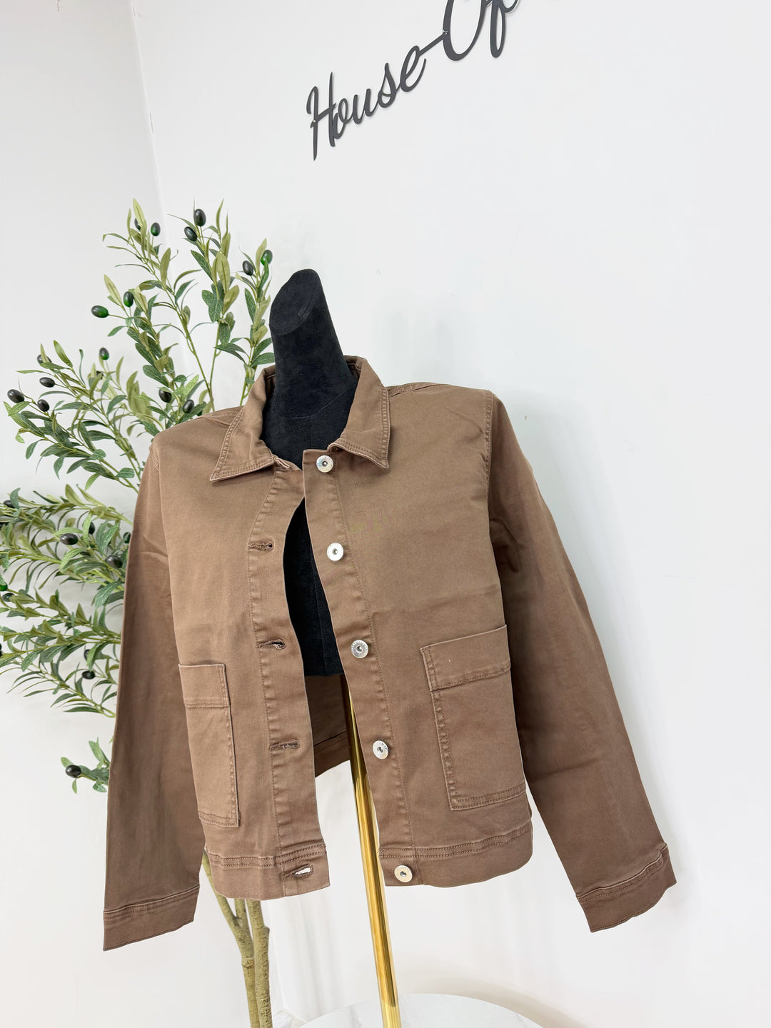 Pocket Denim Jacket - Chocolate