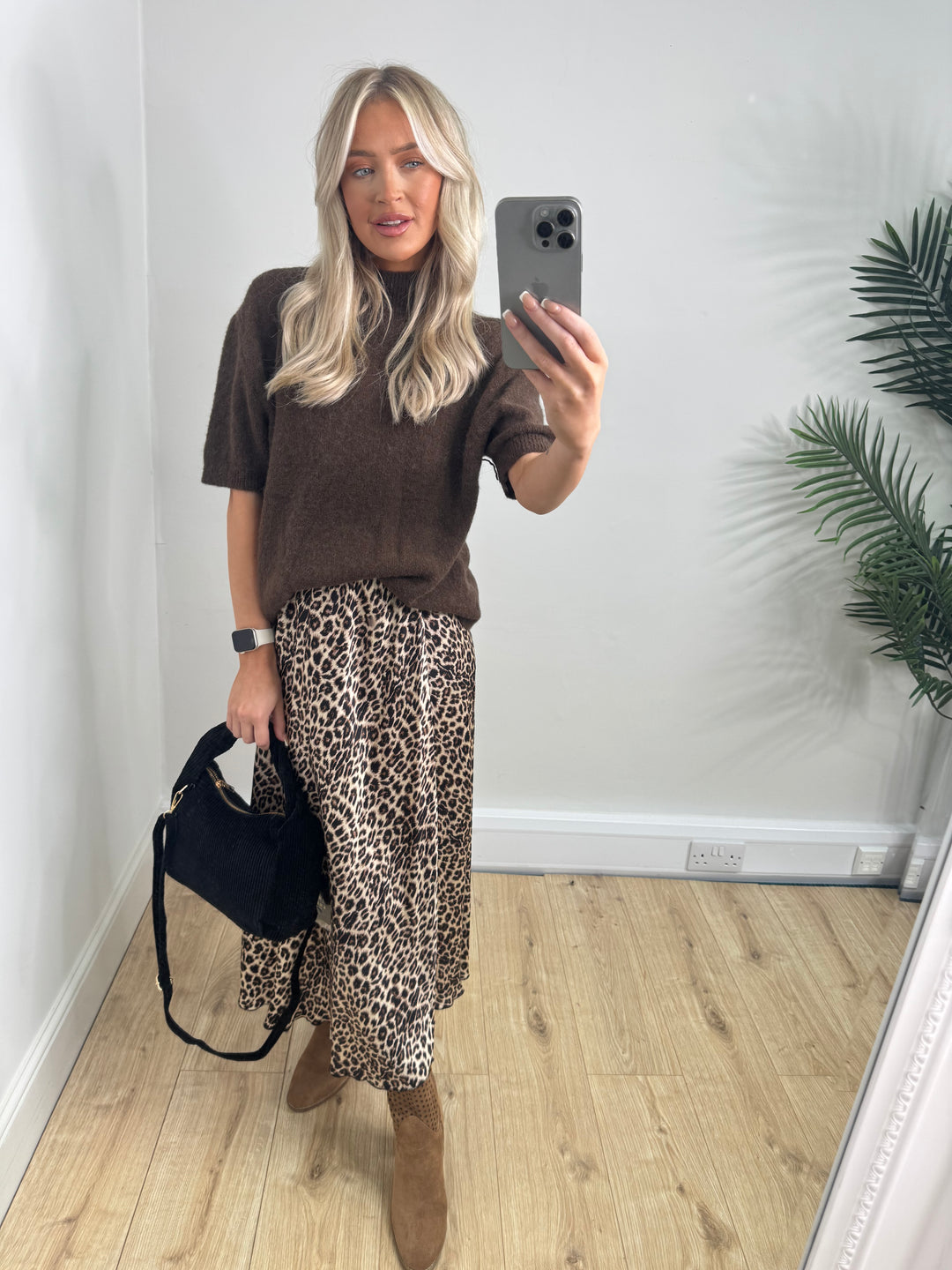 Codie Satin Skirt - Leopard