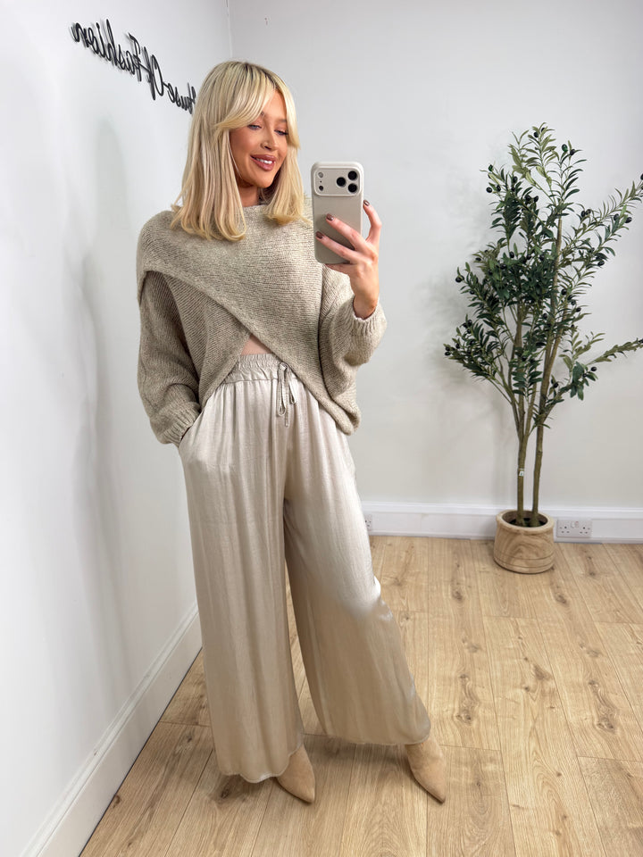 Shimmer Trousers - Champagne