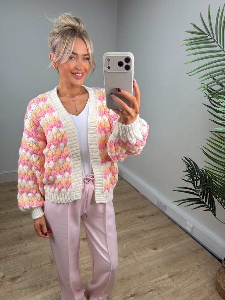 Valencia Cardigan - Lemon & Coral