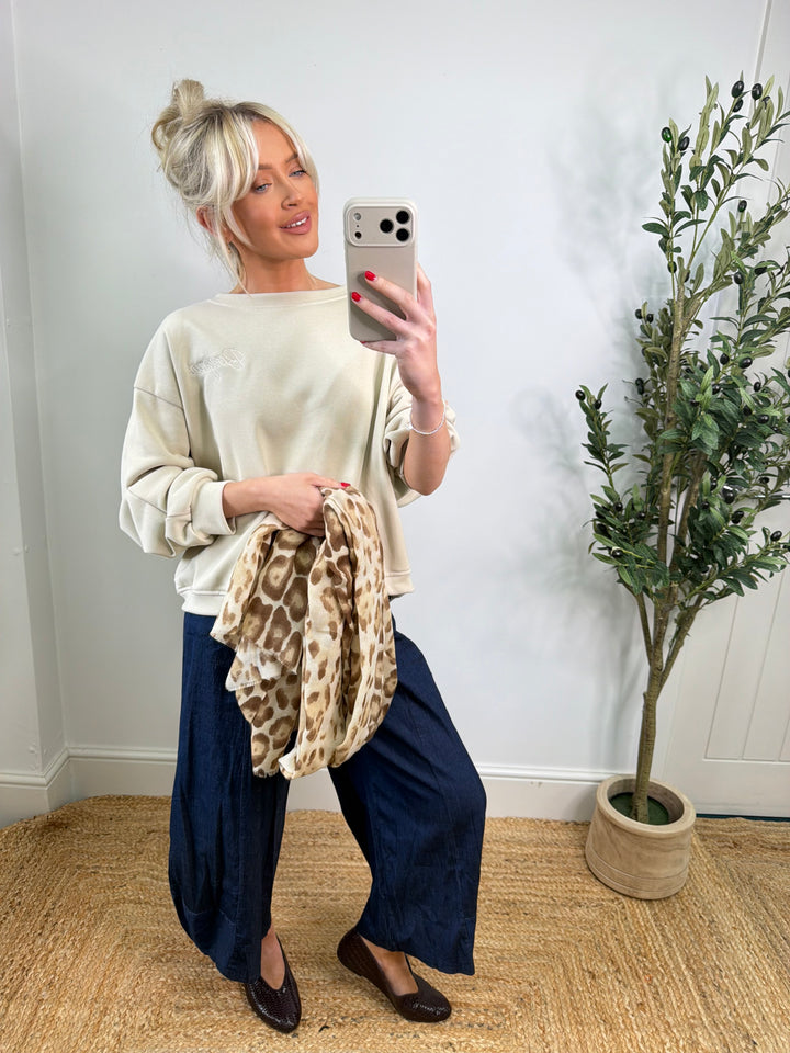 Bonjour Sweatshirt - Cream
