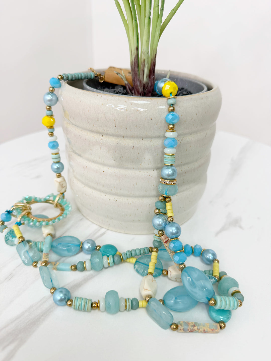 Beaded Necklace - Blue