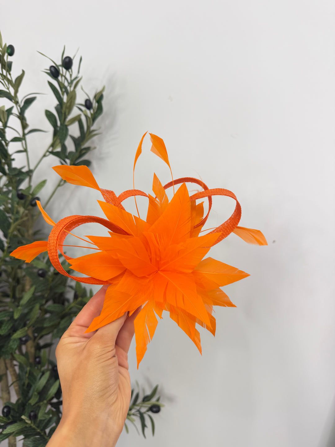 Feather Fascinator - Orange