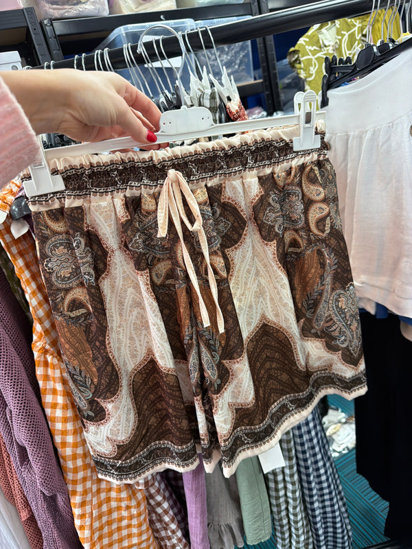 Bianca Satin Shorts - Chocolate