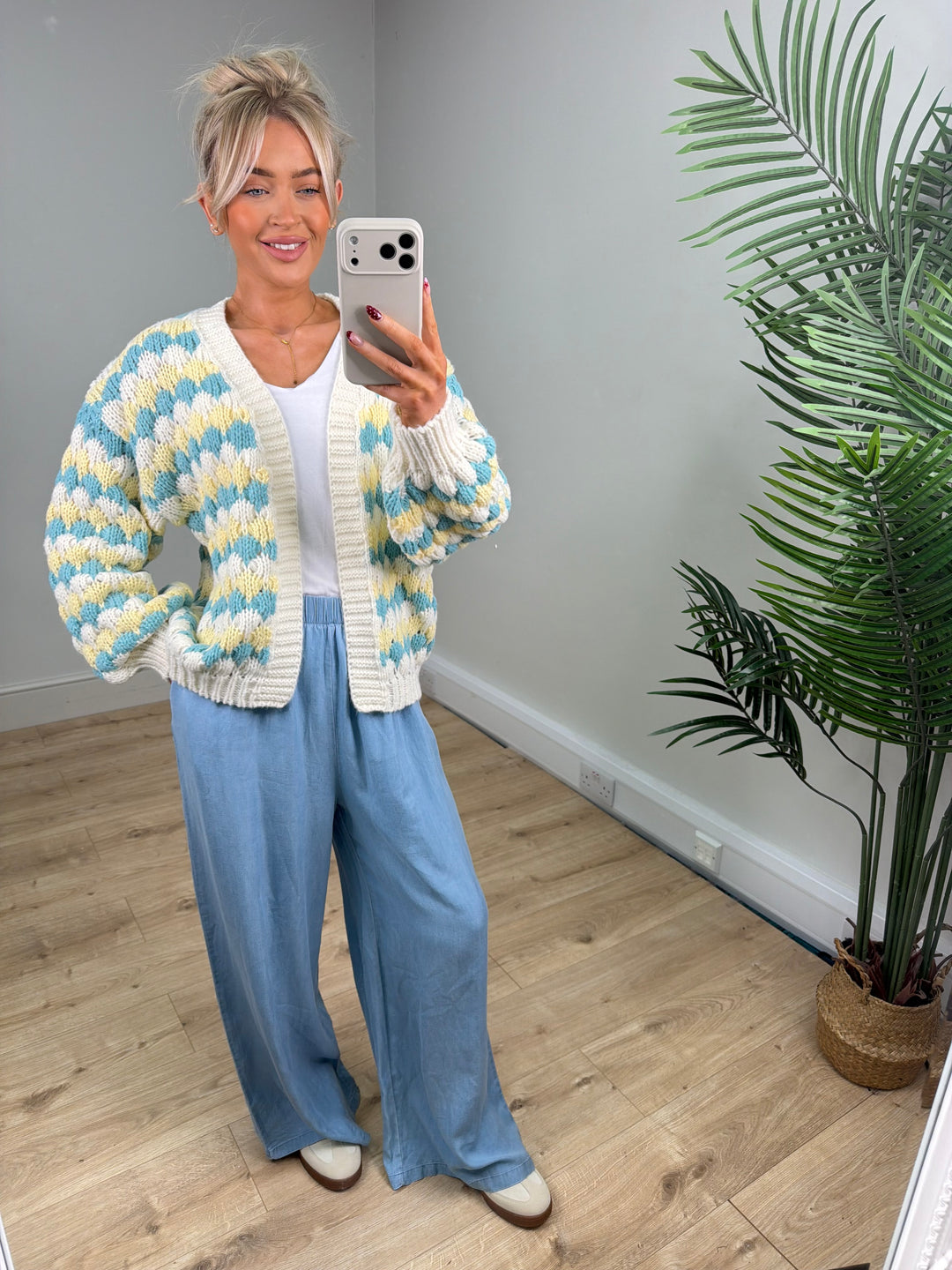 Valencia Cardigan - Lemon & Teal