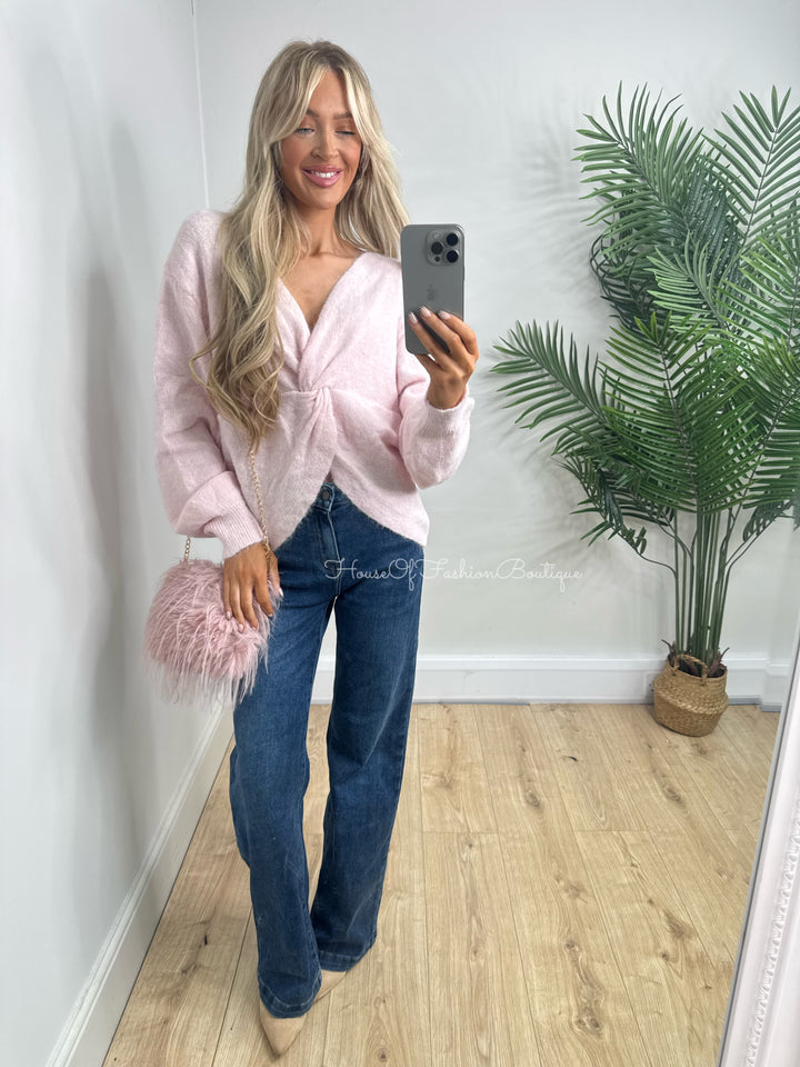 Bettie Knot Knit - Baby Pink