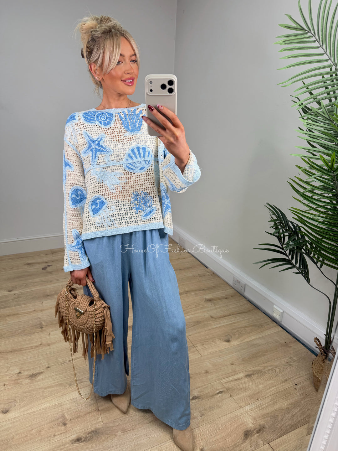 Starfish Crochet Top - Baby Blue