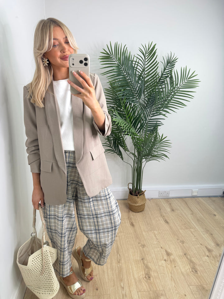 Ruched Blazer - Mocha