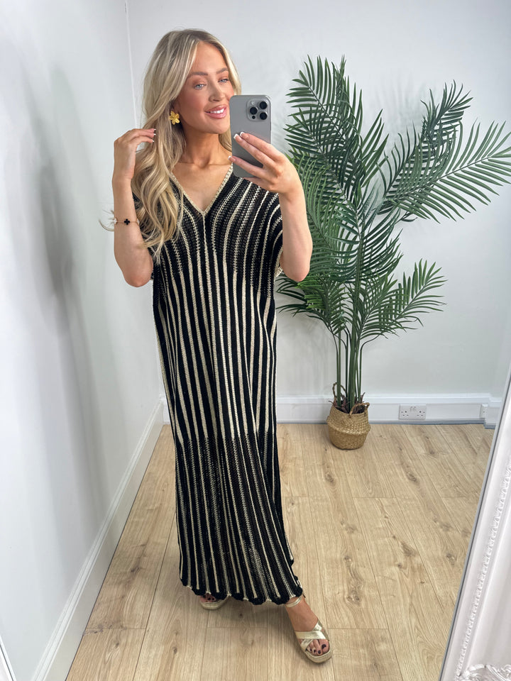 Anouk Crochet Dress - Black