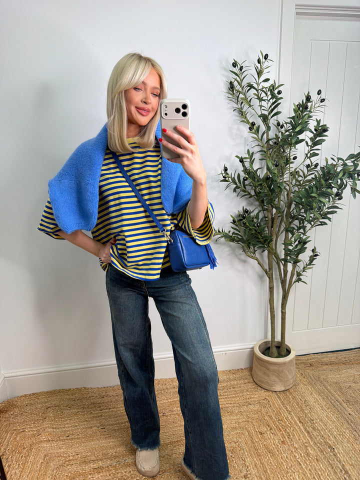 Vincent Stripe Tshirt - Lemon & Royal
