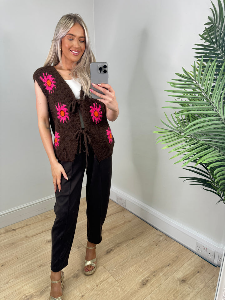 Isabella Tie Top - Chocolate