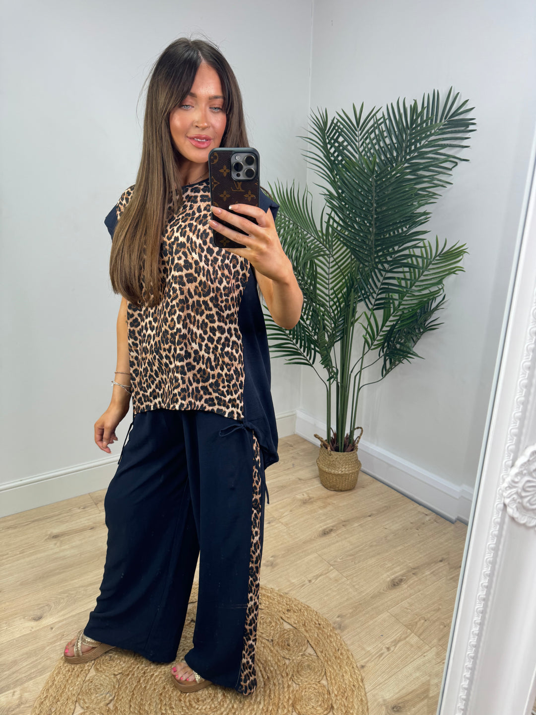 Louisa Leopard Co-ord - Navy