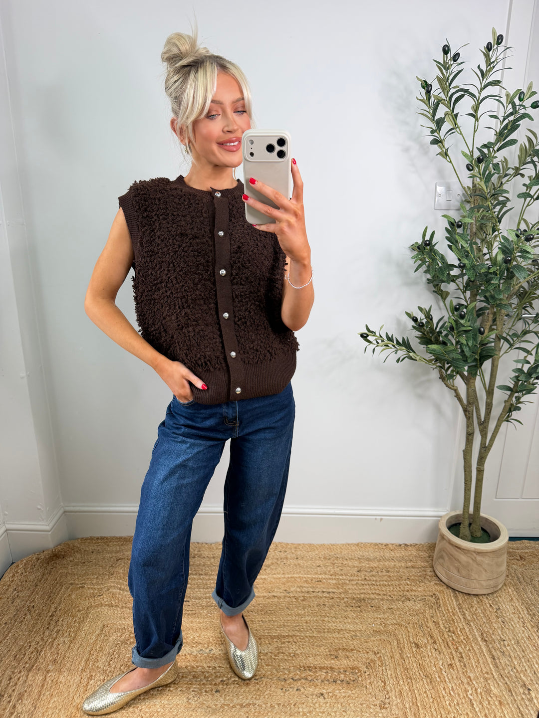Eloise Knitted Top - Chocolate