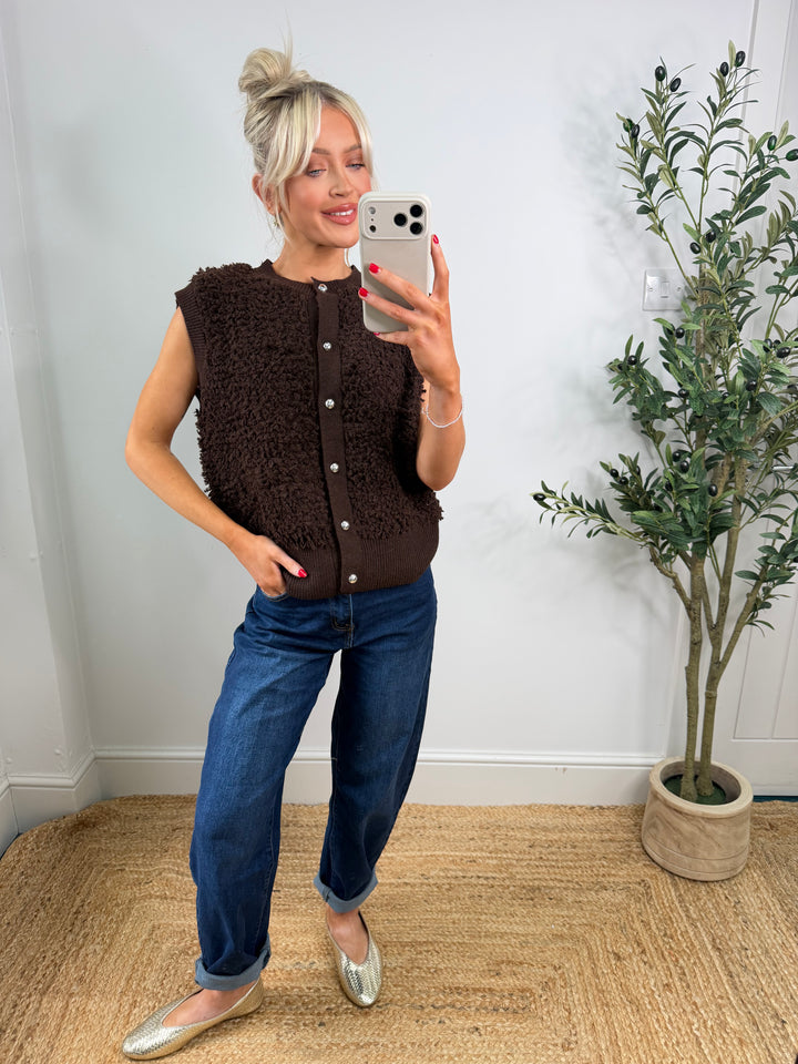 Eloise Knitted Top - Chocolate