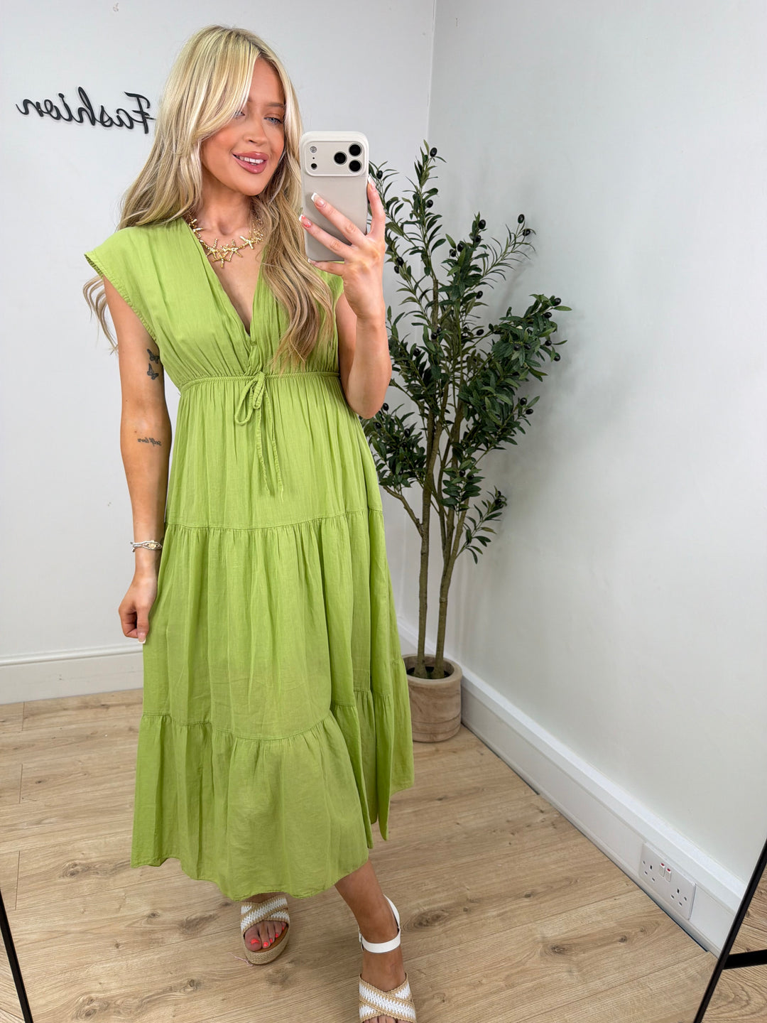Mandela Dress - Lime