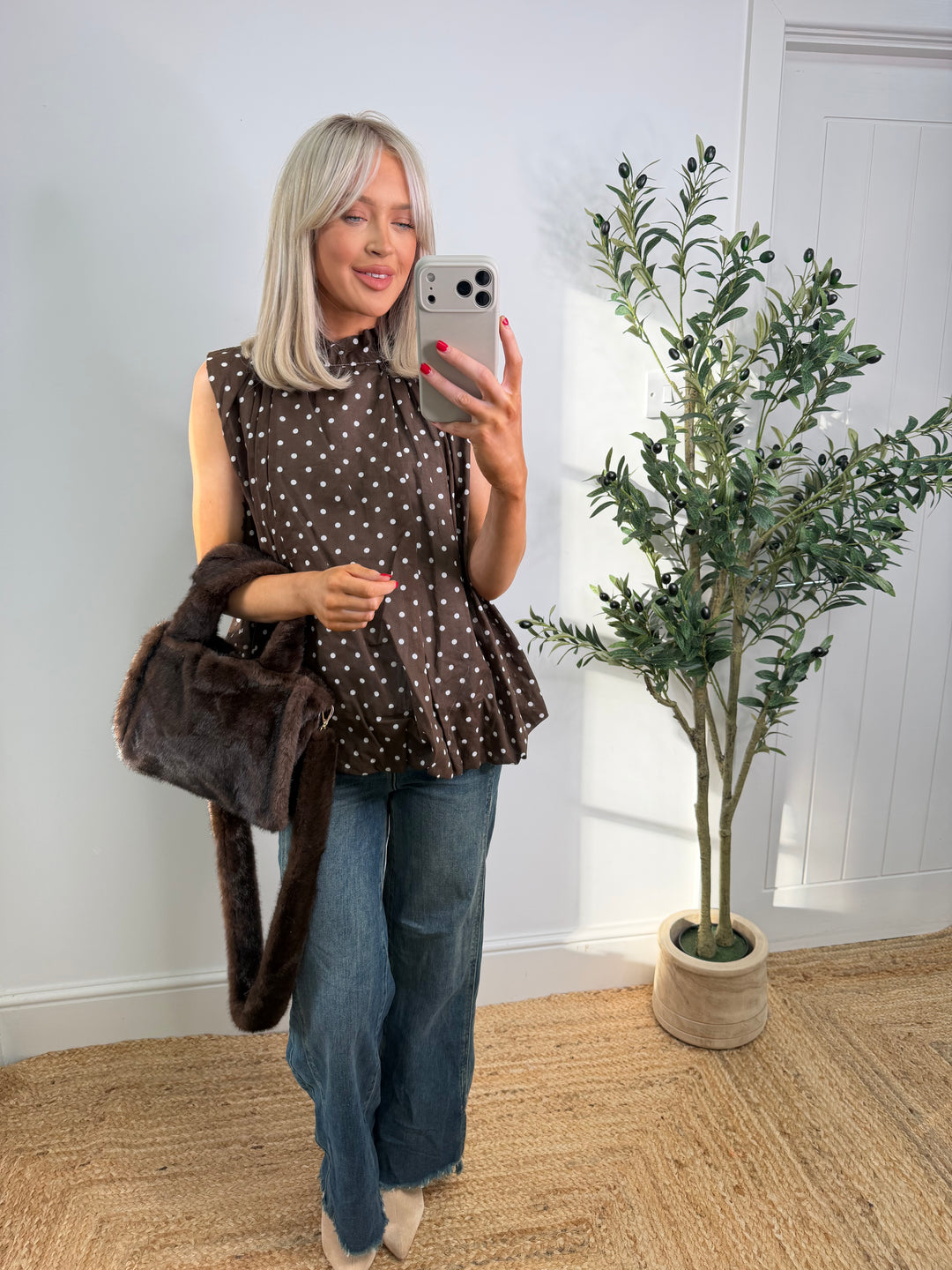 Dorothy Bow Back Top - Chocolate