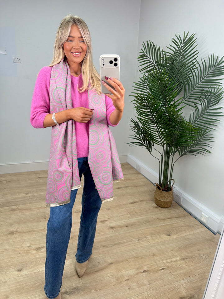 Swirl Scarf - Pink & Green