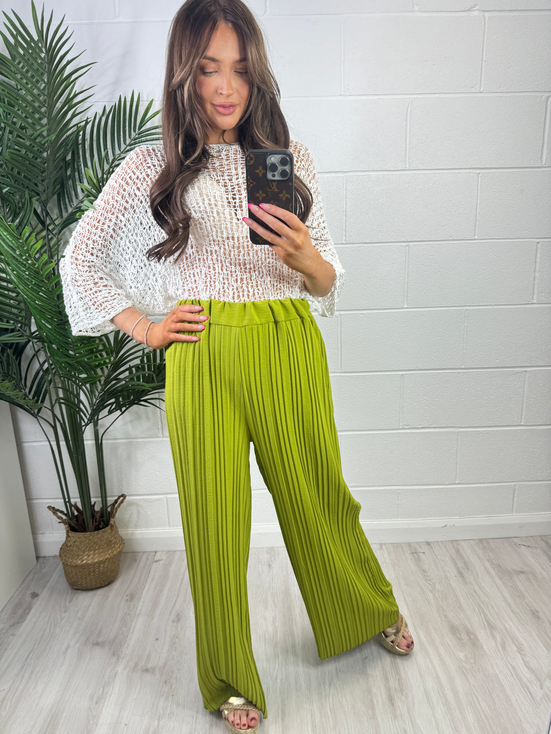Madelyn Pleated trousers - Lime