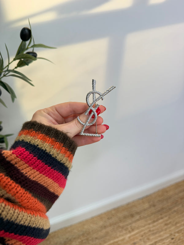 YSL Brooch - Silver