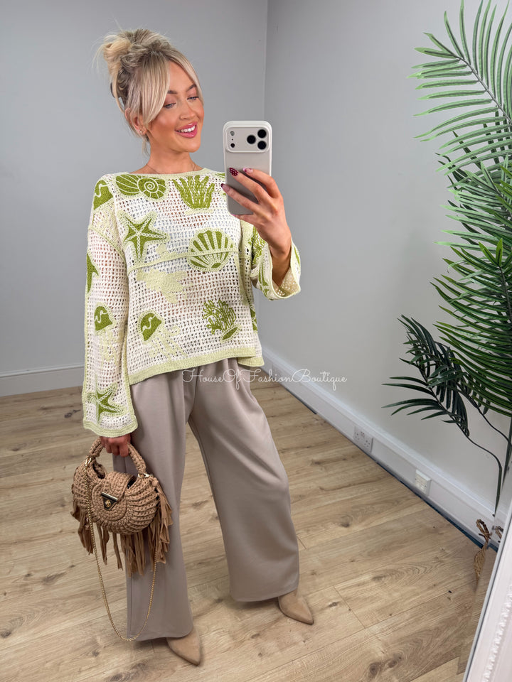 Starfish Crochet Top - Lime