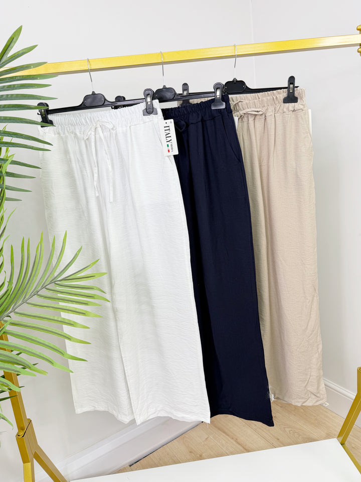 Cotton Wide Leg Trousers