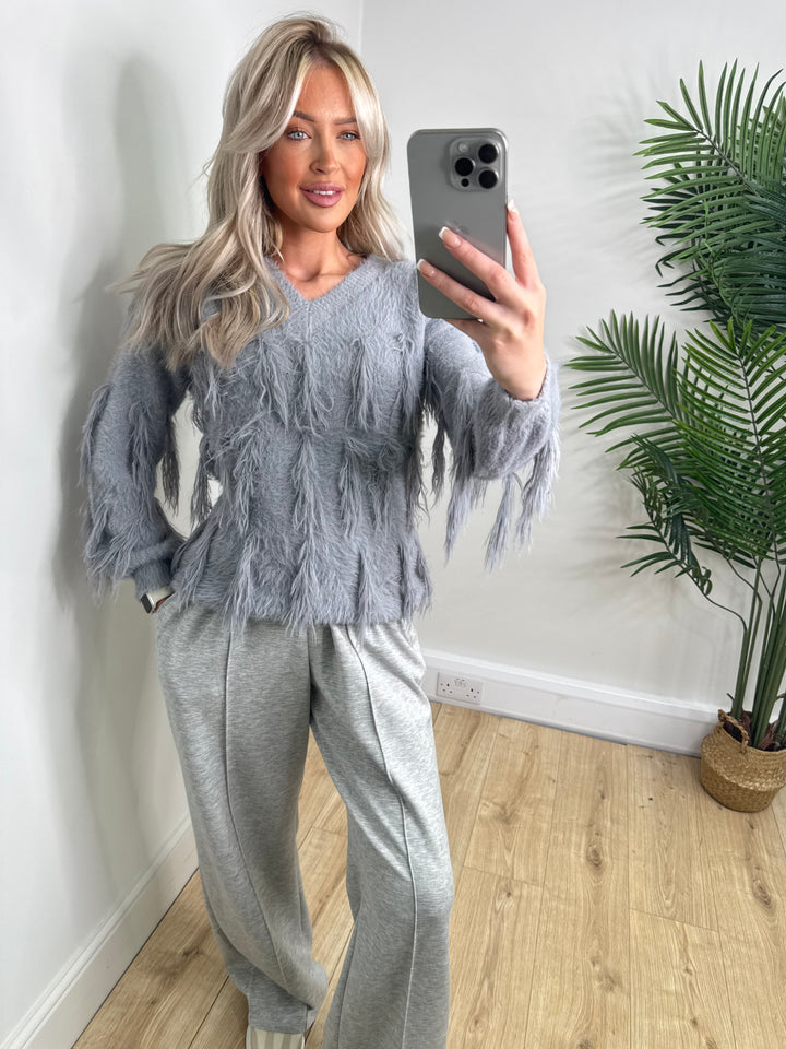 Alexis Feather Knit - Grey