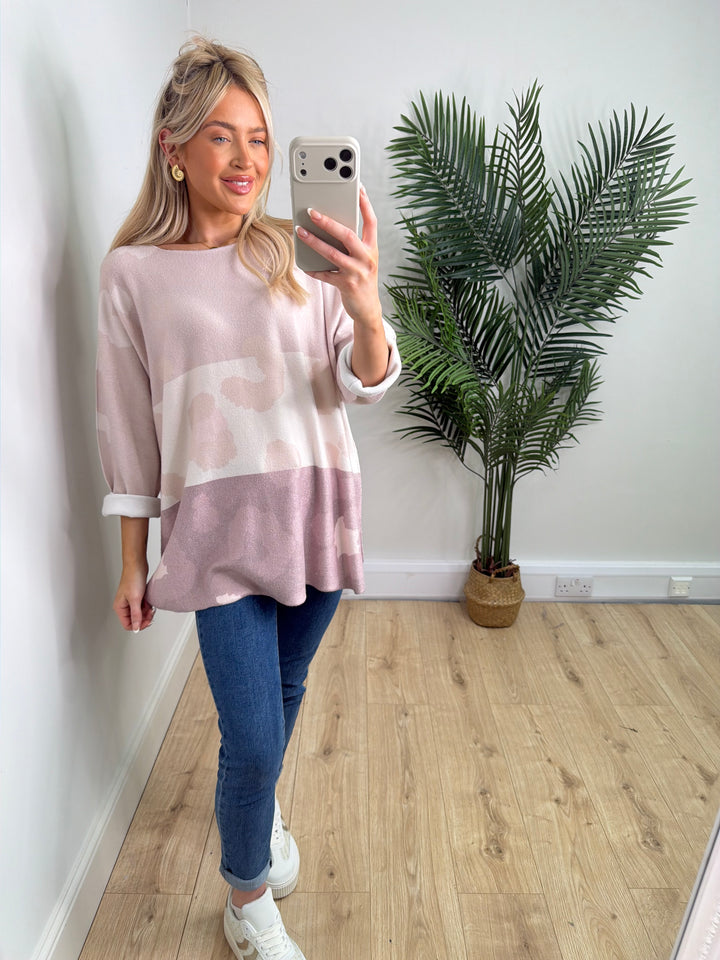 Romi Leopard Knit - Mauve