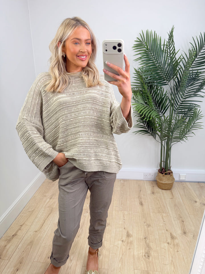 Valerie Crochet Knit - Mocha