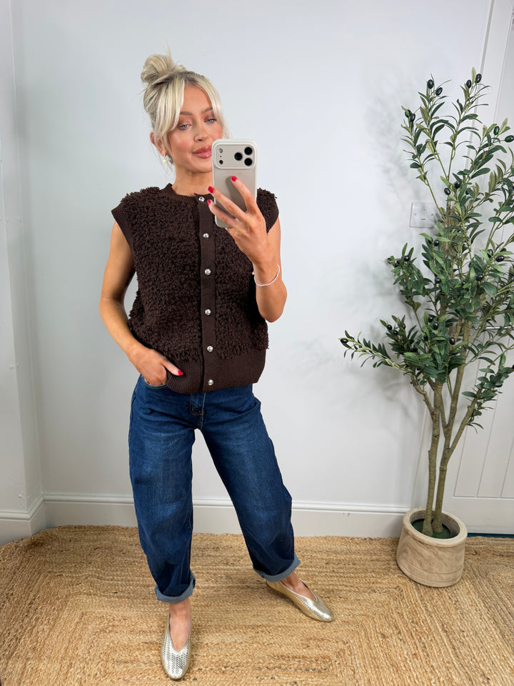 Eloise Knitted Top - Chocolate