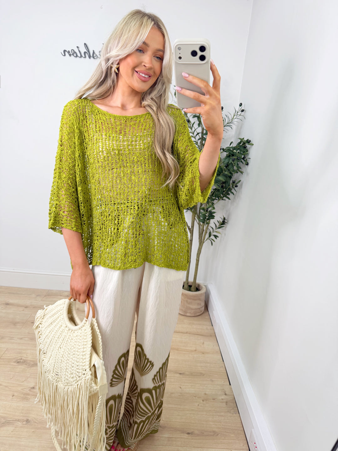 Poppy Popcorn Top - Dark Lime