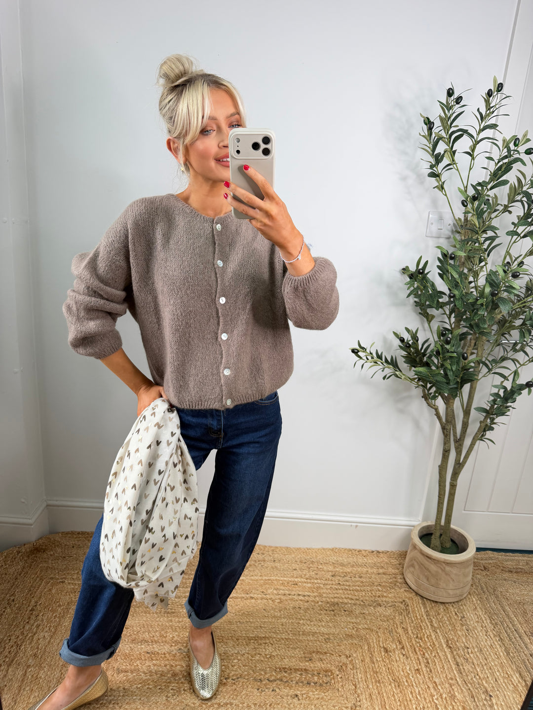 Kassia Cardigan -  Mocha Long Sleeve