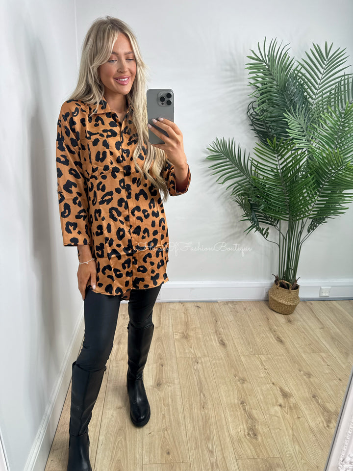 Chloe Leopard Shirt - Tan