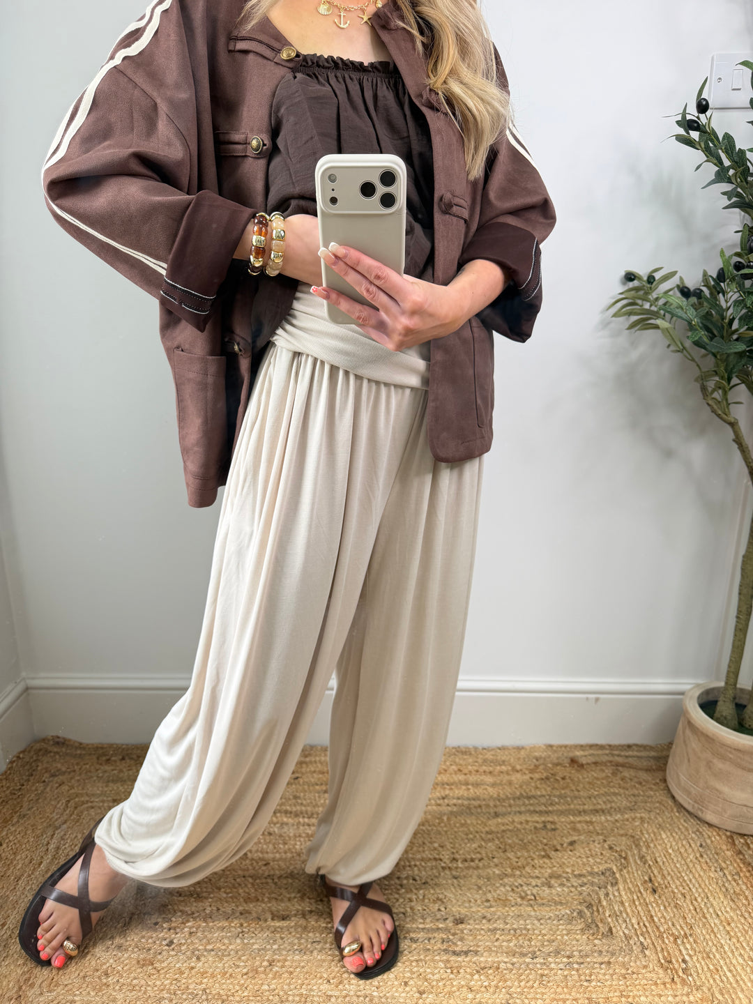 Jersey Harems - Cream