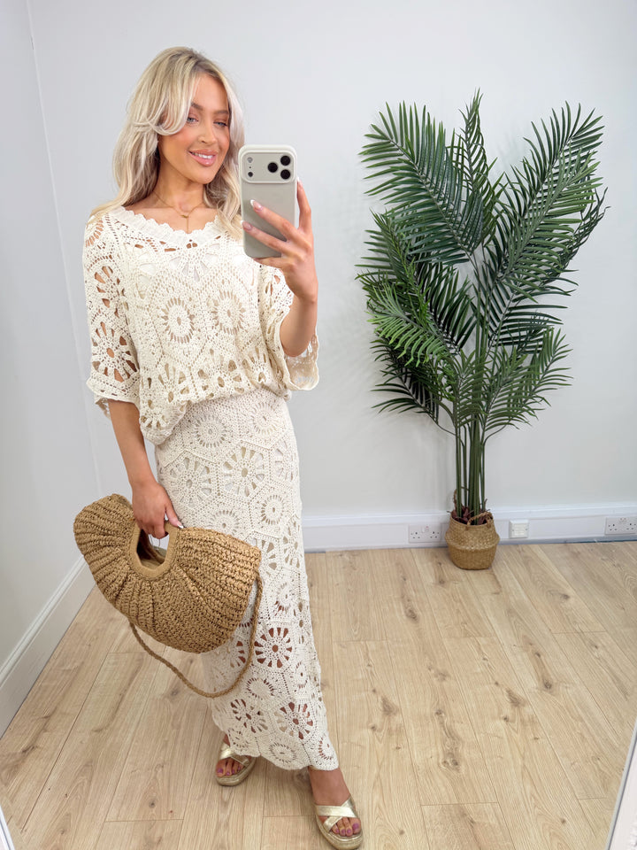 Devon Crochet Set - Cream
