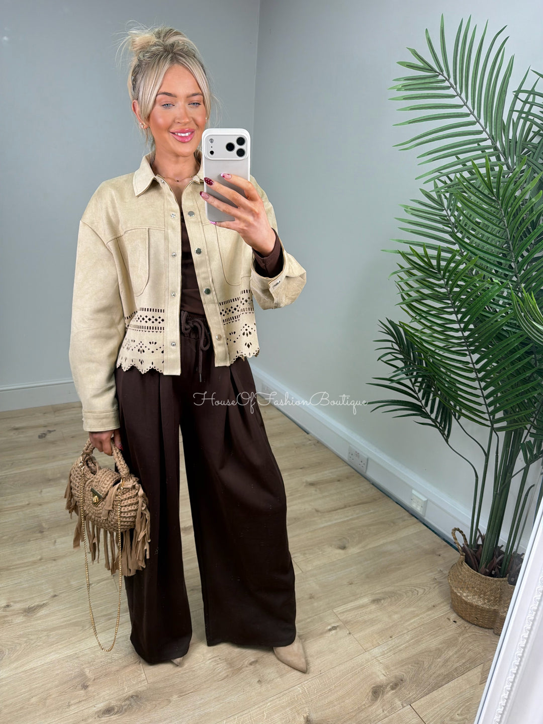 Bonnie Suede Jacket - Beige