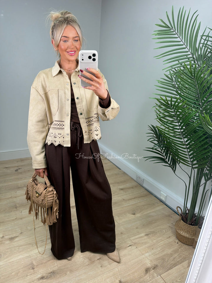 Bonnie Suede Jacket - Beige