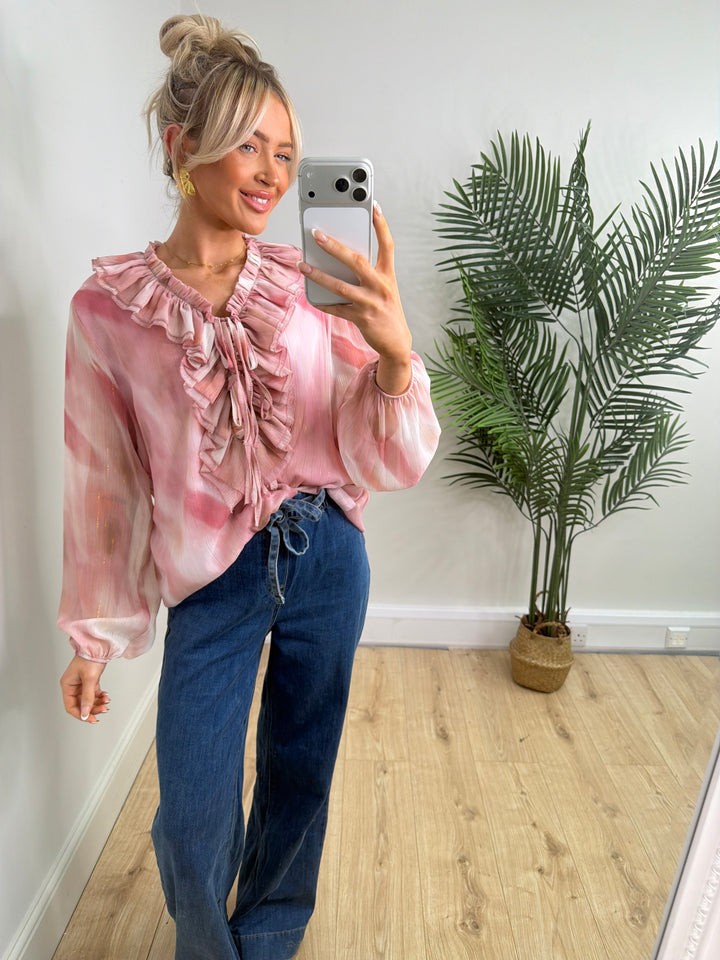 Codie Ruffle Blouse - Pink