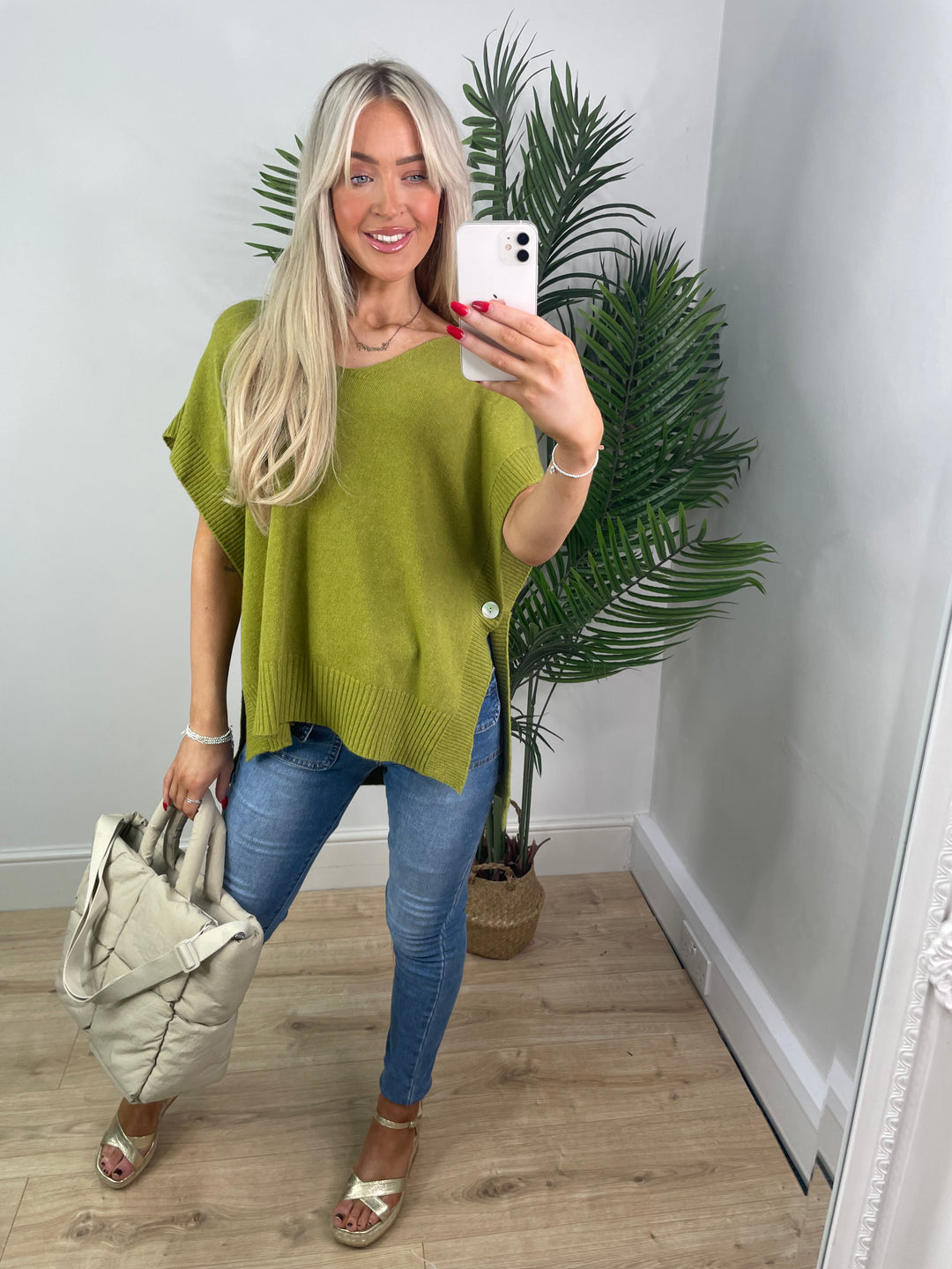 Pollie Knit Top - Lime Green