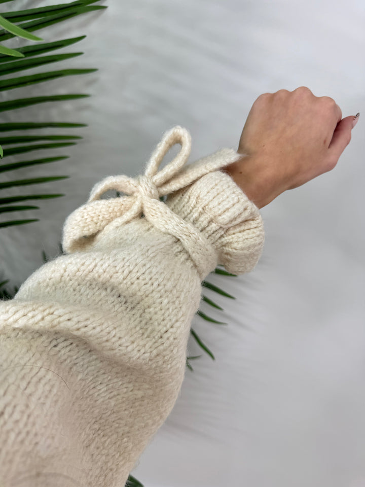 Bow Sleeve Knit - Cream