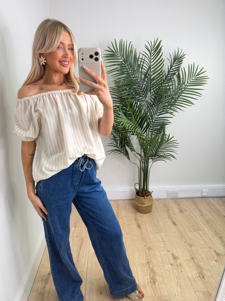 Walter Stripe Bardot - Cream