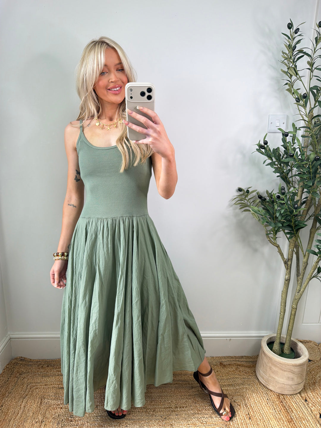 Anaya Dress - Khaki