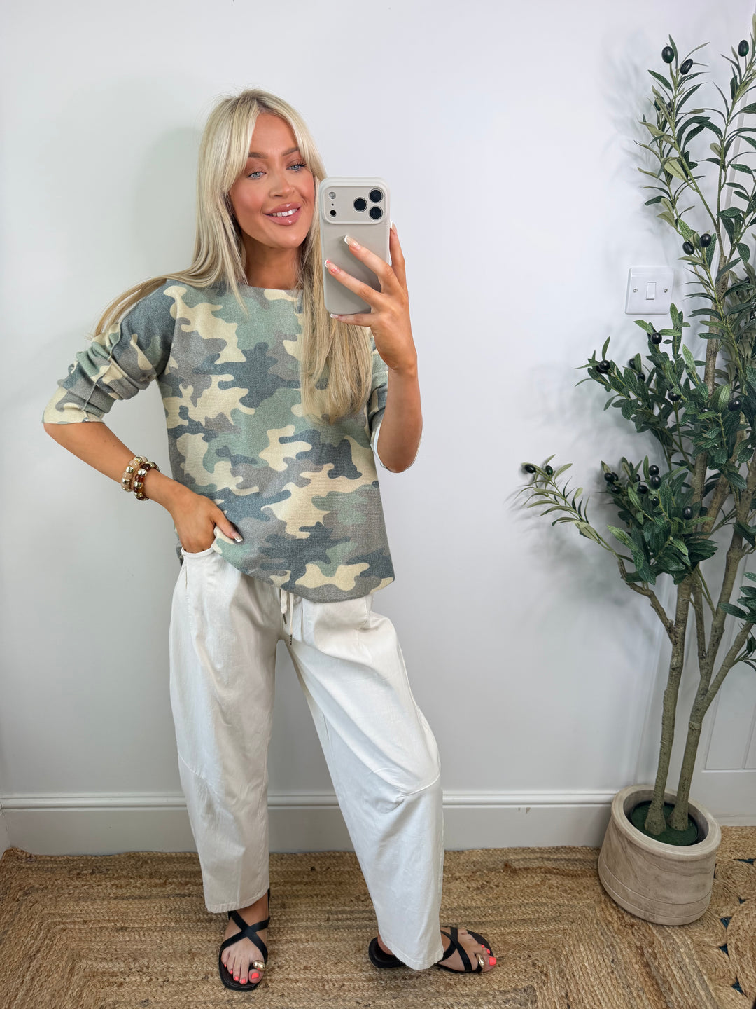 Cassie Camo Knit - Green