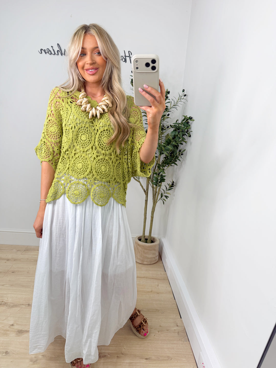 Danielle Crochet Top - Lime