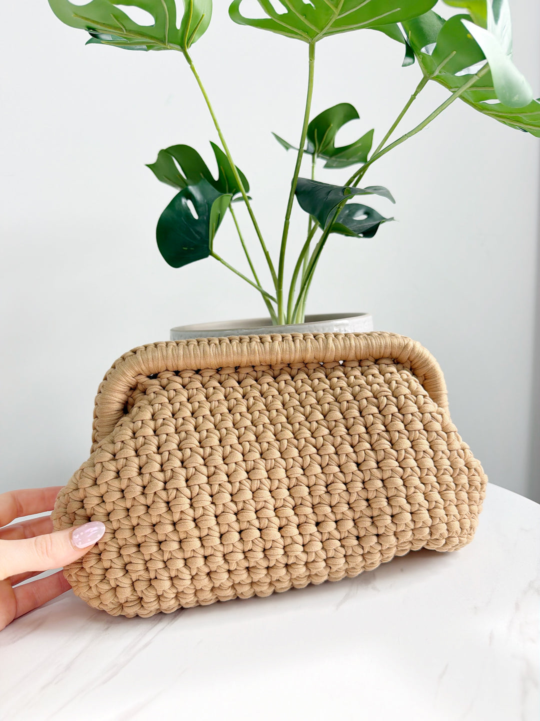 Macrame Clutch - Tan