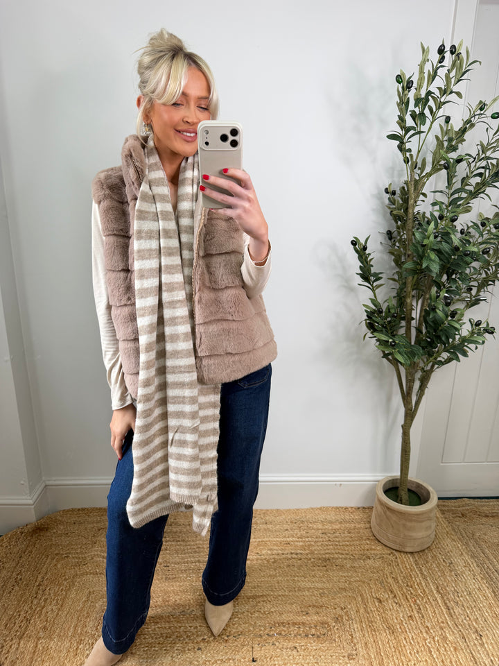 Matilda Knitted Scarf - Beige