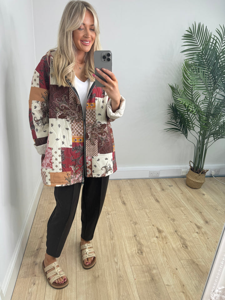 Patchwork Jacket - Wine