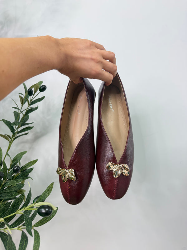 Vera Ballet Pumps - Wine