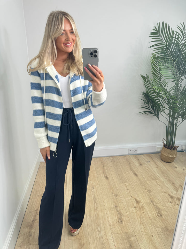 Sophia Zip Hoodie - Stripe