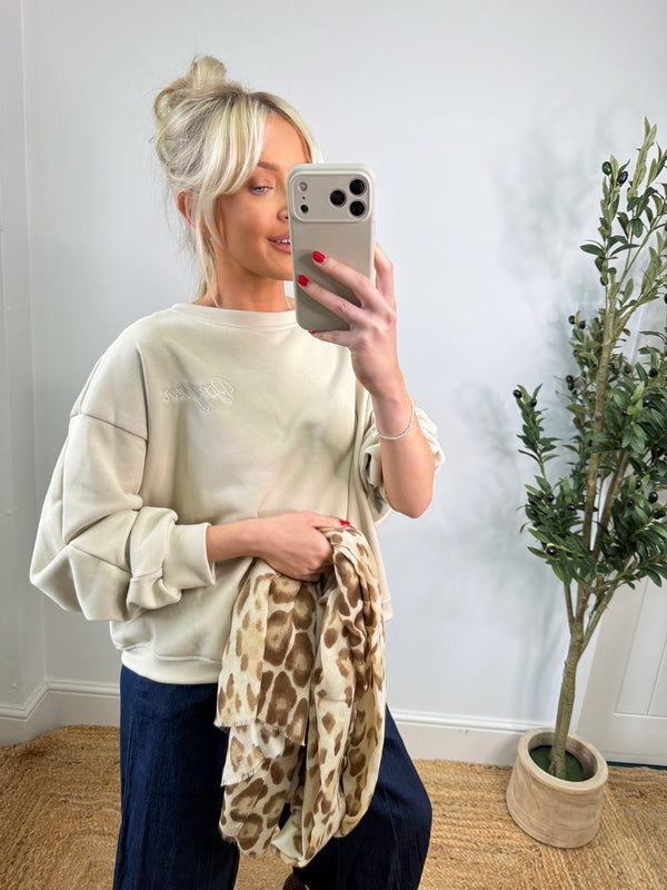 Bonjour Sweatshirt - Cream